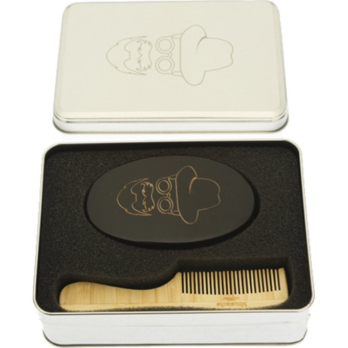 Набор расческа и щётка для бороды и усов мини BARBER STYLE DEWAL CO-007/1