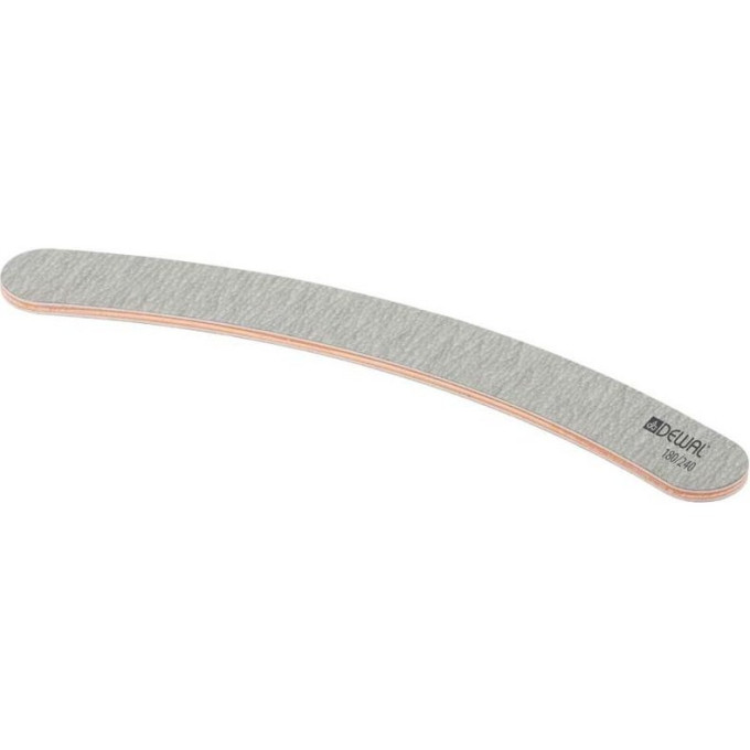 Пилка для ногтей бумеранг DEWAL 9101411K, 180/240, 18 см, серая