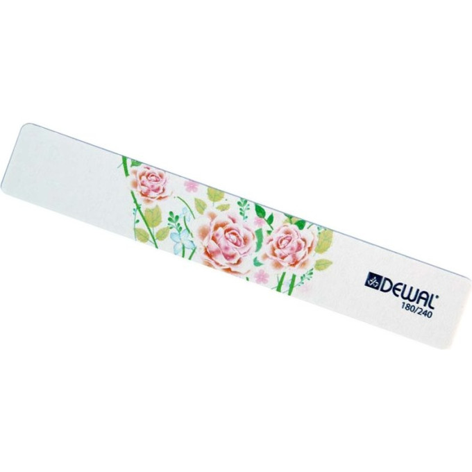 Пилка для ногтей DEWAL Design Edition, широкая, 180/240, 18 см
