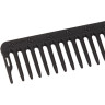 Расческа рабочая DEWAL CARBON black комбинированная, черная 23 см
