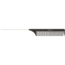 Расческа рабочая DEWAL CARBON black с металлической спицей, черная 22,5 см